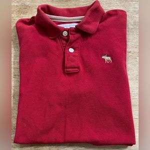 Abercrombie Youth‎ Size XL Red Cotton Pique Knit Short Sleeve Polo